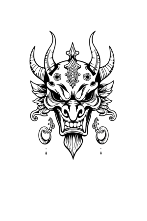Close-up of a person's calf featuring a bold black and white temporary tattoo of a dragon's head. The dragon's face showcases intricate details, including a pointed snout, a wide grin with sharp teeth, and inward-curving horns. Its large,