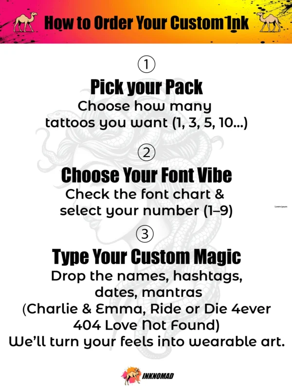 Custom Couple Name Tattoo – Personalized Heart Banner Design - Image 3
