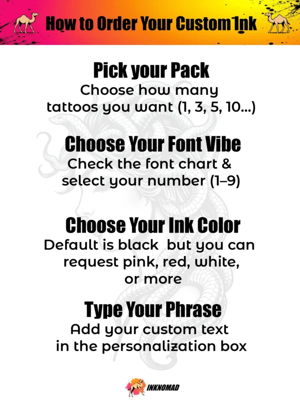 Short Phrase Tattoo – Personalized Custom Text Tattoo | Bold Word Design - Image 2