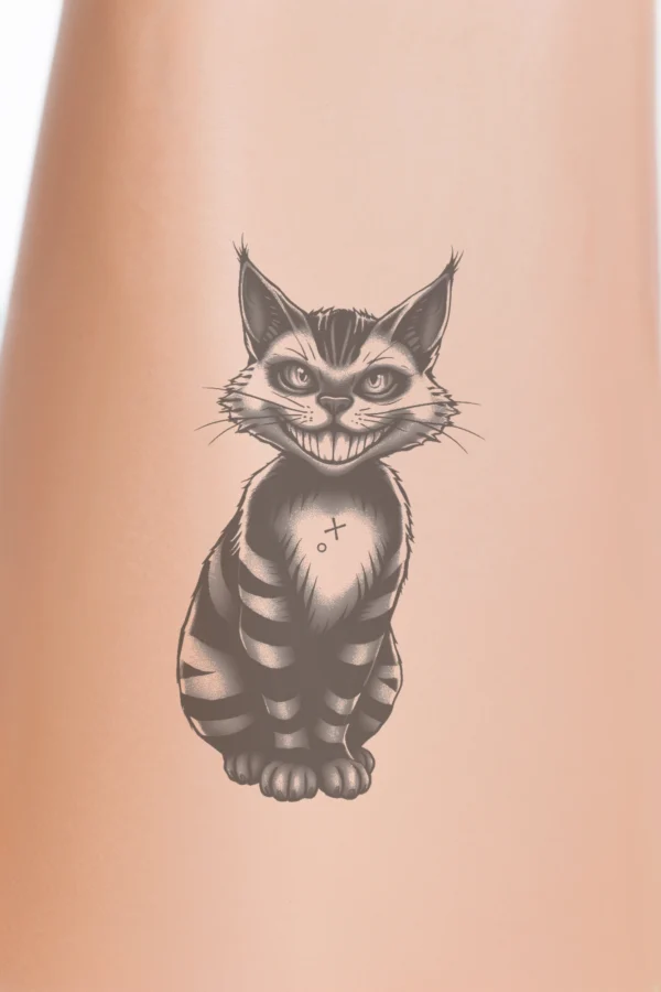 Image of a temporary temporary tattoo featuring a stylized portrait of a serene woman inspired by traditional Japanese art. She has an elaborate updo embellished with a large headpiece and her makeup features delicate pink and blue tones. Dressed in a pink and white garment