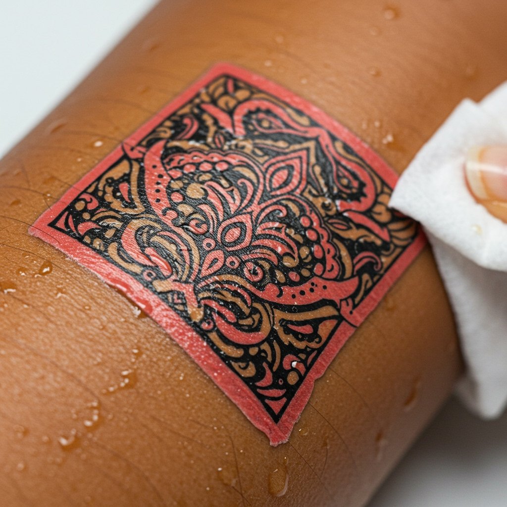 how to apply temporary temporary tattoo - Perfect Application Close-up how to apply temporary temporary tattoo; how to remove temporary temporary tattoo; temporary temporary tattoo application tips - vibrant, perfectly applied temporary tattoo on smooth skin, clean edges.